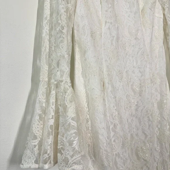 o.p.t. Cream Sheath Lace Dress with Sheer Bell Sleeves *NWT* - Picture 5 of 8